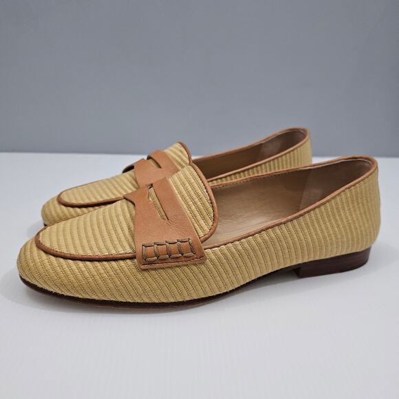Veronica Beard Raffia Penny Loafer Womens 9 Natural Tan Slip On Summer Capsule - Picture 13 of 13